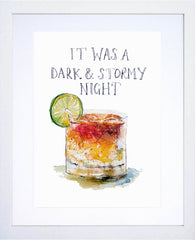 Drinks Cocktail - Dark and Stormy White Frame