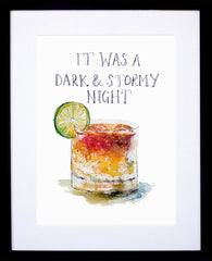 Drinks Cocktail - Dark and Stormy Frame Black