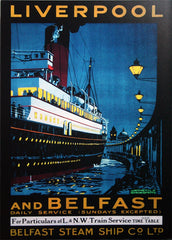 Ireland Co Antrim - Belfast Liverpool Steam Ship Co (UF) 50x70