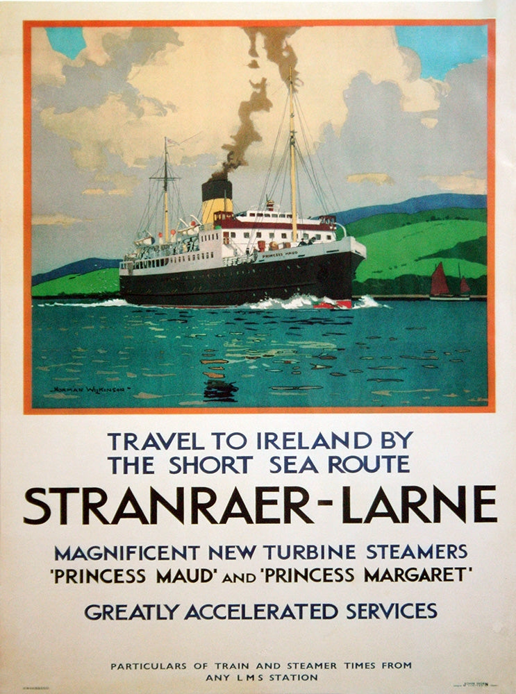 Ireland Co Antrim - Larne Stranraer Ferry (UF) 30x40