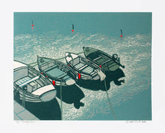 Linocut Print - Bunbeg Boats 2006