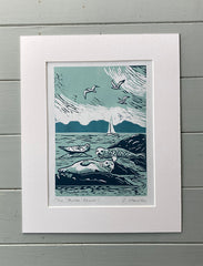 Lino Print - Three Seals