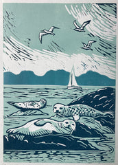 Lino Print - Three Seals