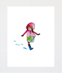 A Little Girl Walking Unframed