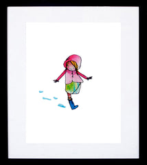 A Little Girl Walking Black frame