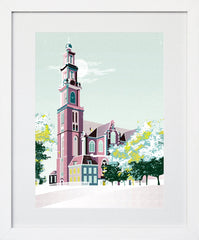 Amsterdam Westerkerk Frame White 18x25