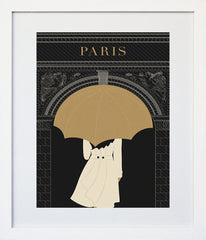 Paris Illustration - Arc De Triomphe Frame White 