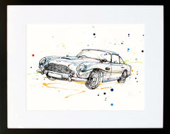 Print Ltd Edition Cars - DB5 Aston Martin Frame Black