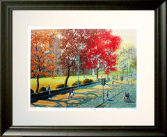 Print - Autumn Afternoon at Queens, Belfast Black Frame