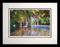 Belfast - Rain Series - Autumn Shower Cyprus Avenue Frame Black Flat 60x47.5