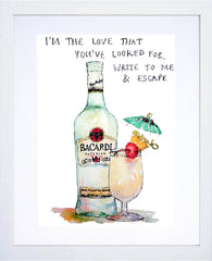 Drinks Cocktail - Pina Colada White Frame