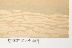 Linocut Print - Back Beach, Dundrum 2009