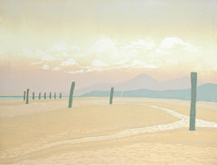 Linocut Print - Back Beach, Dundrum 2009