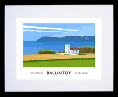 Co Antrim - Ballintoy Church Frame Black 40x30 withmount