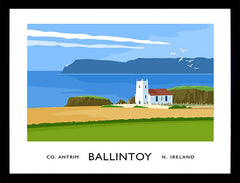 Co Antrim - Ballintoy Church Frame Black 40x30 nomount