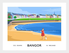 Co Antrim - Ballyholme Beach-40 x 30-White Box Frame (No Mount)