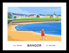 Co Antrim - Ballyholme Beach-40 x 30-Black Box Frame (No Mount)