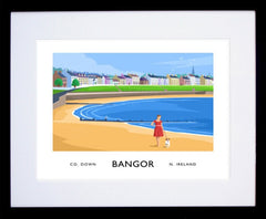 Co Antrim - Ballyholme Beach-40 x 30-Black Box Frame (With Mount)