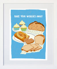 Lockdown - Bake Your Worries Away White Frame