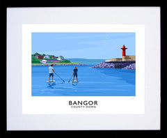 Co Down - Bangor Marina-40 x 30-Black Box Frame (With Mount)