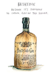 Drinks Gin - Bathtub Unframed