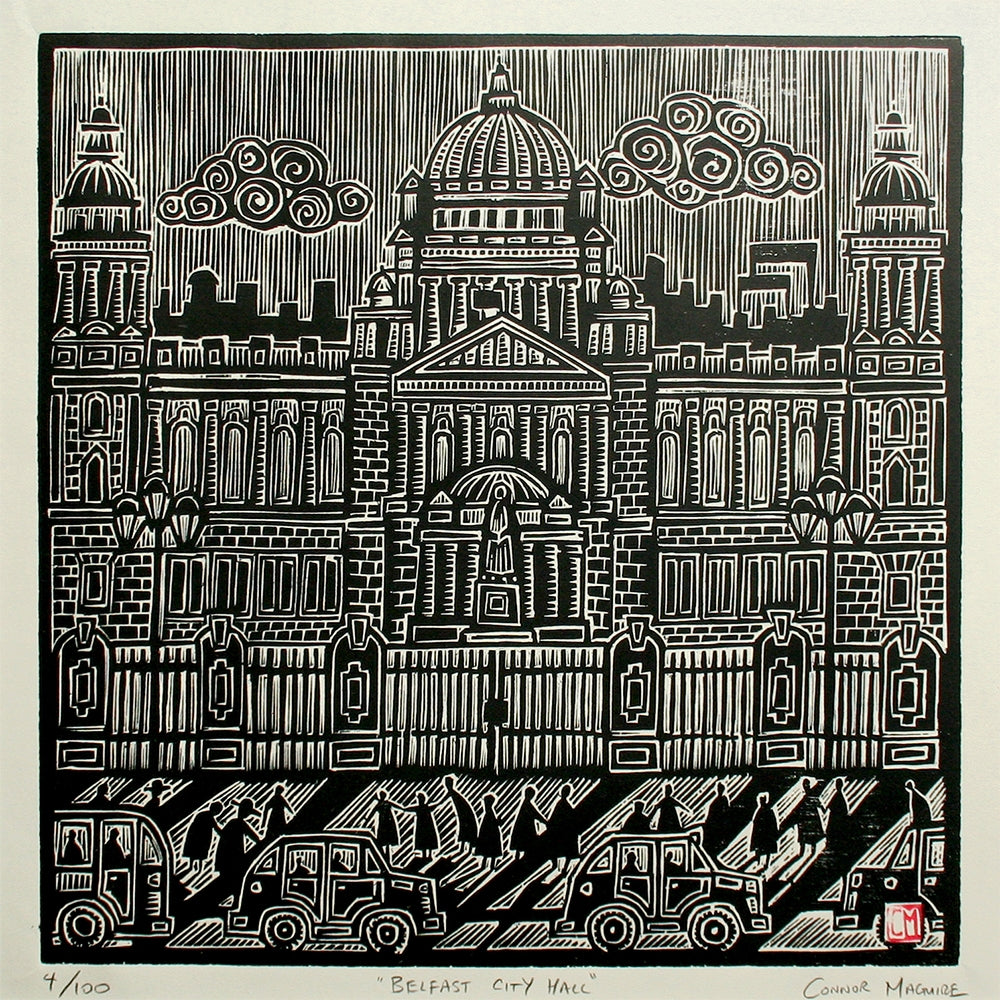 Linoprint - Belfast City Hall