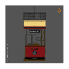 Belfast City Tram Unframed 29x29