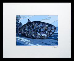 Series 1 - Belfast Fish Sculpture-16 x 11.5-Small Flat Black Frame