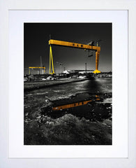 Belfast - Shipyard Cranes Frame White 30 x 40