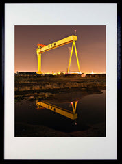 Belfast Shipyard Lights Black Frame 40x50