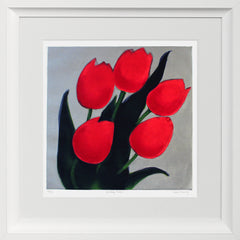 Birthday Tulips Chunky White Frame