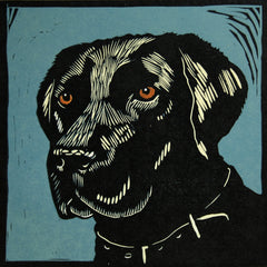 Lino Print - Black Labrador