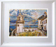 Print - Blackhead Lighthouse Co Down Chunky White Frame