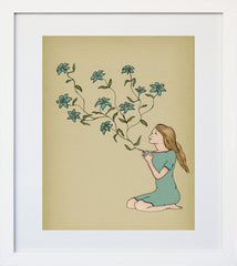 Blossom In Blue White Frame