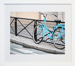 Paris In Blue - Bicycle Frame White 