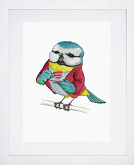 Animals - Blue Tit  Frame White 