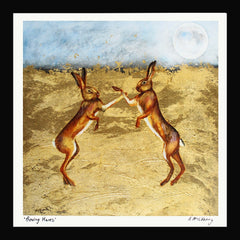 Print - Boxing Hare - Black Box Frame (No Mount)