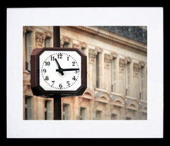 Paris In Brown - Clock Framed