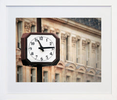 Paris In Brown - Clock Frame White 