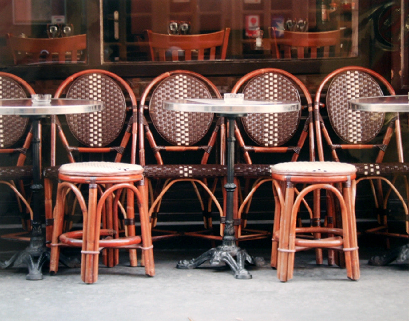 Paris In Brown - Table And Chairs Unframed