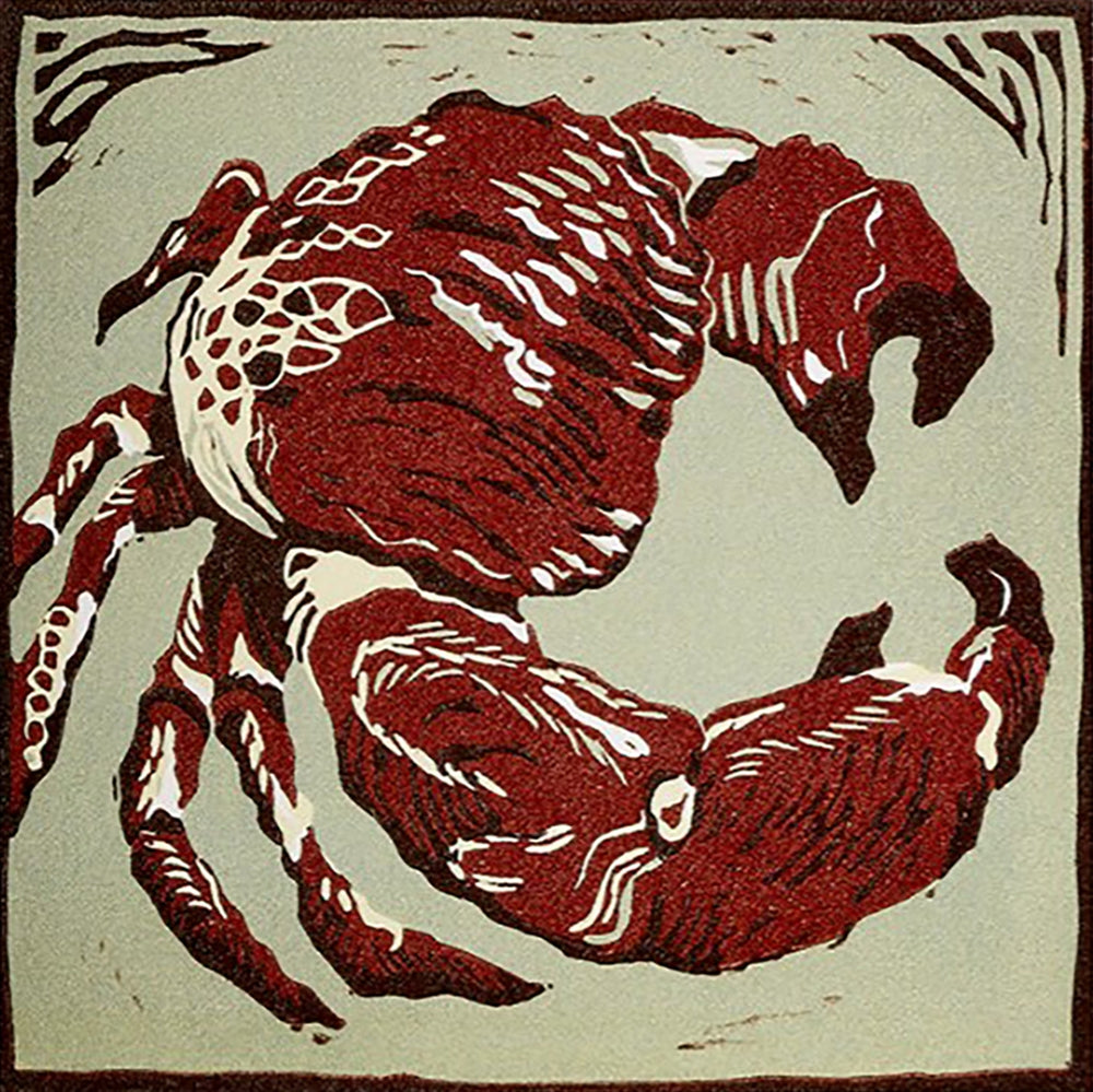 Lino Print - Brown Crab