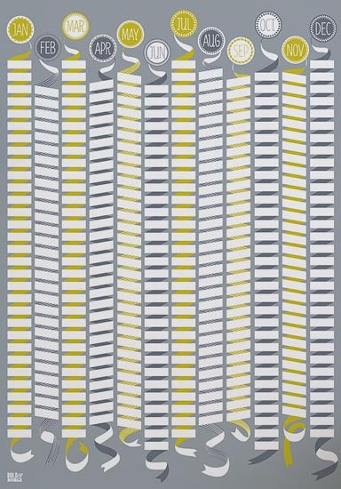 Pattern - Wall Calendar (Grey) Unframed