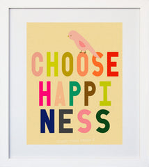 Choose Happiness White Frame