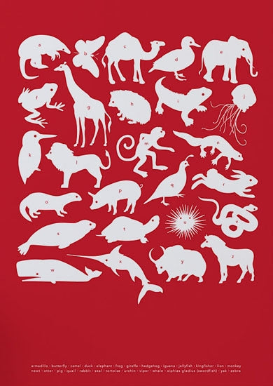 Nature - Creatures A-Z in Red