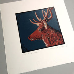 Lino Print - Red Deer