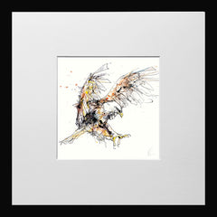 Print Open Edition Animals - Descending -12 x 12-Small Flat Black Frame