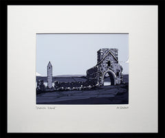 Devenish Island-16 x 11.5-Small Flat Black Frame