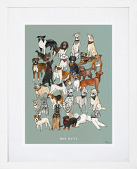 Dog Days-19 x 27.5-White Box Frame (With Mount)