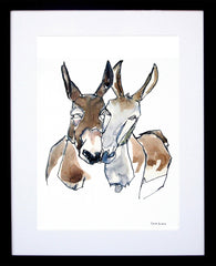 Animals Donkey - Donkeys In Colour Black Frame