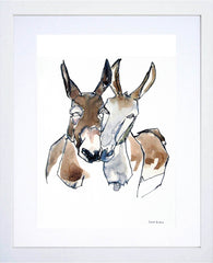 Animals Donkey - Donkeys In Colour White Frame